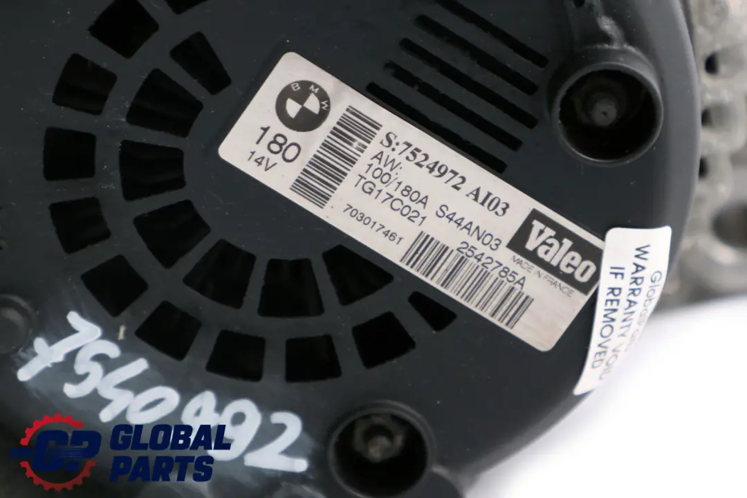 BMW X5 5 6 7 Series E53 E60 E61 E63 E65 N62 Benzin Generator 180A - SKU 7540992 - Teilenummer 7524972