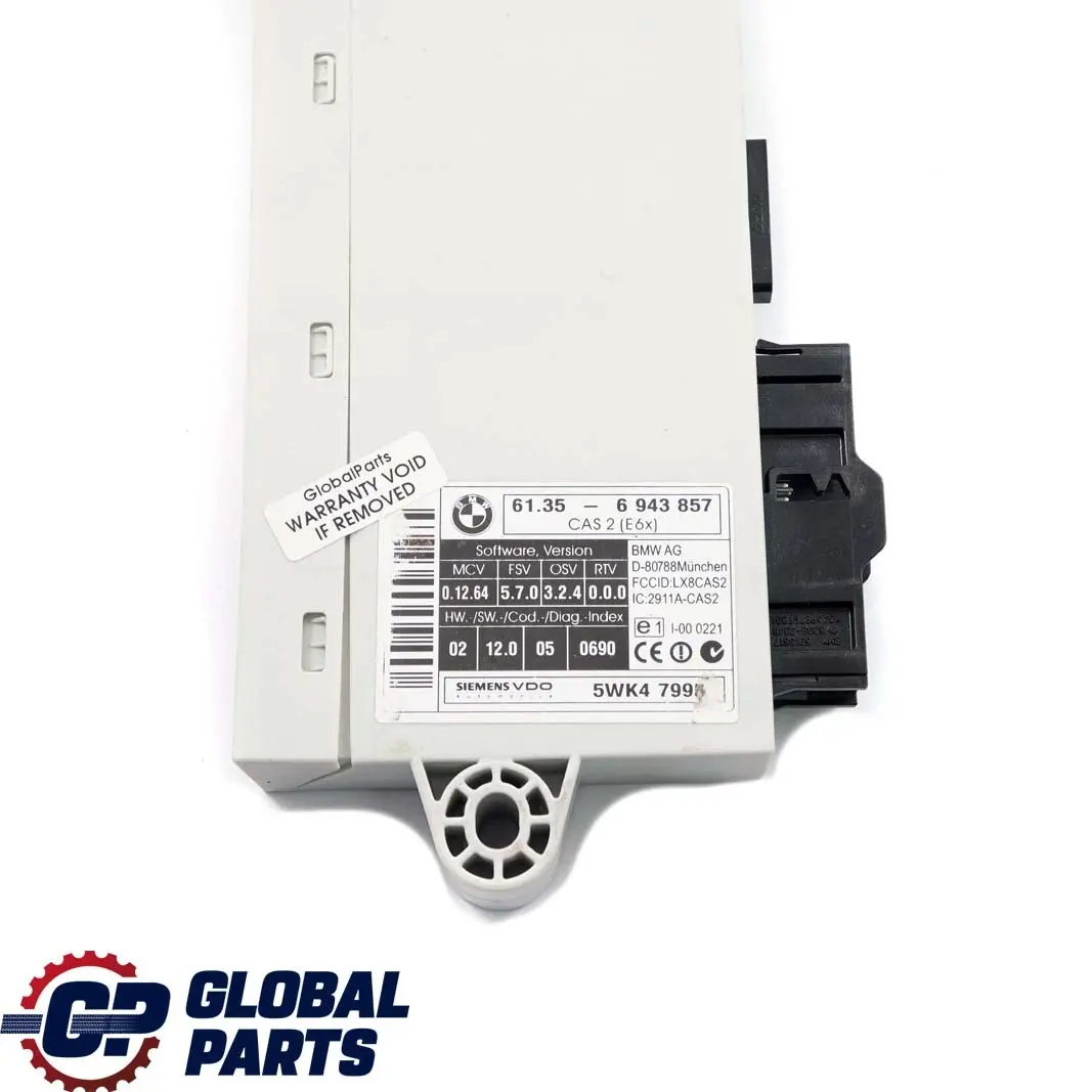 BMW E60 520i M54 170HP Engine Control Unit ECU Kit DME CAS2 Key Manual - SKU 7541335-1 - Part number 7541335