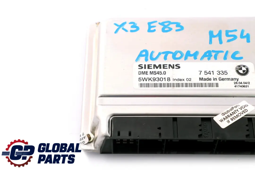 Gasolina M54 Motor ECU Unidad De Control DME para BMW E60 E61 E83 con número de pieza 7541335 BMW E60 E61 E83 Gasolina M54 Motor ECU Unidad De Control DME - SKU 7541335 - Número de pieza 7541335