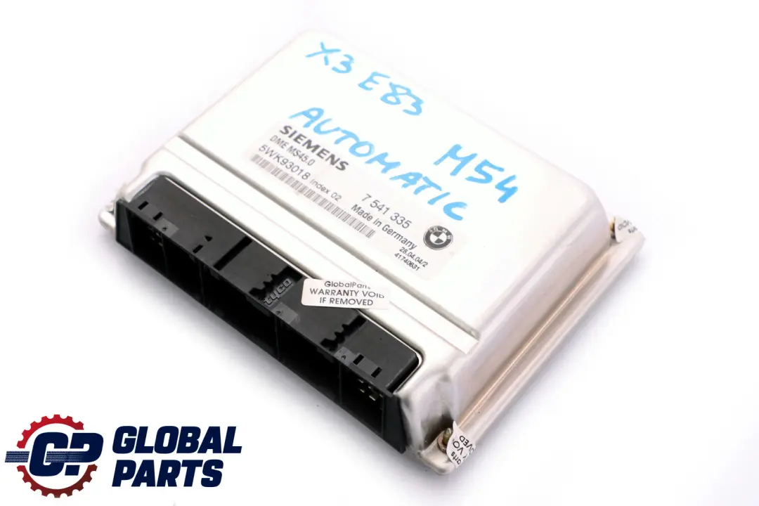 M54 Engine ECU Control Unit DME to BMW E60 E61 E83 Petrol with Part number 7541335 BMW E60 E61 E83 Petrol M54 Engine ECU Control Unit DME - SKU 7541335 - Part number 7541335