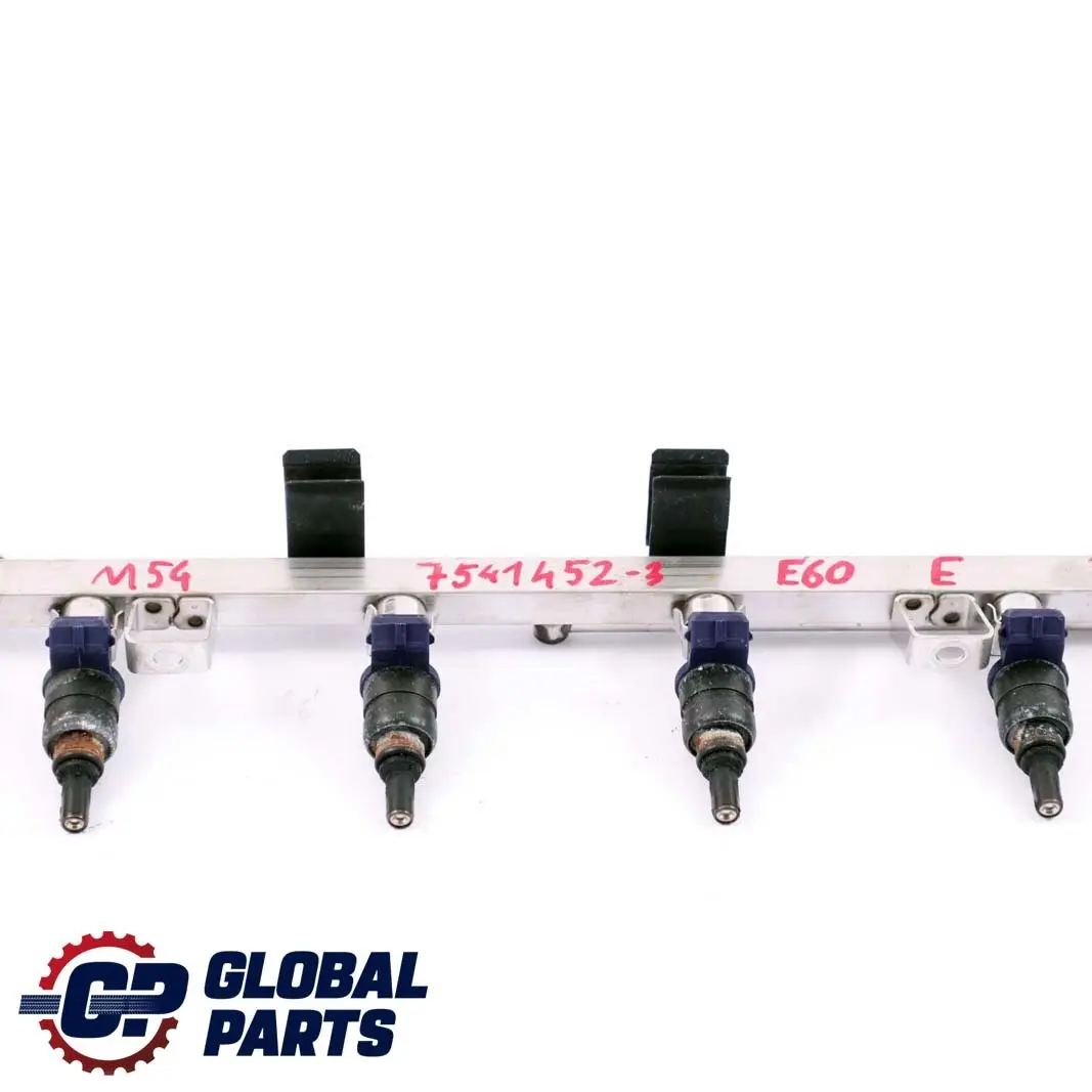 BMW X3 E46 E60 E61 E65 E83 M54 Fuel Injector Rail With Injectors - SKU 7541452-3 - Part number 7541452