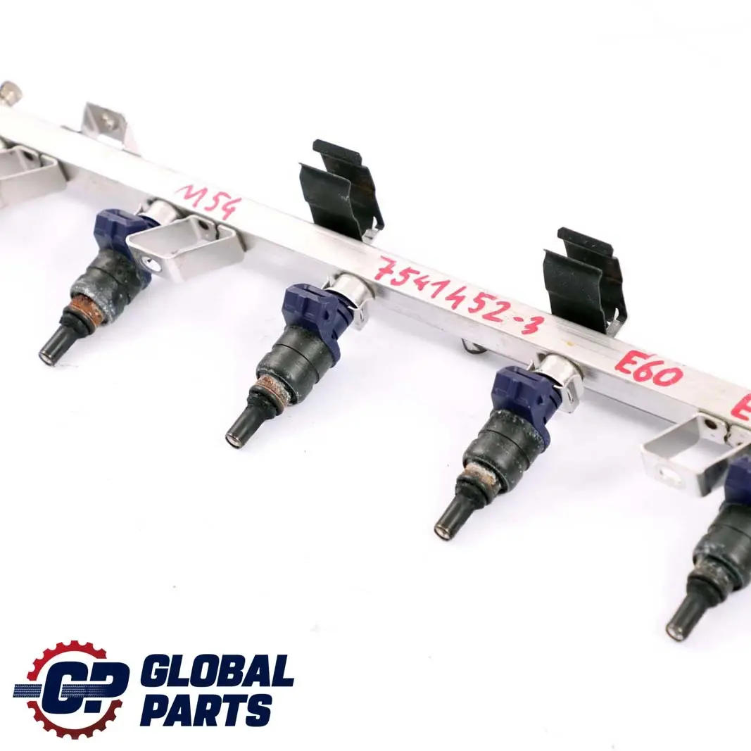 BMW X3 E46 E60 E61 E65 E83 M54 Fuel Injector Rail With Injectors - SKU 7541452-3 - Part number 7541452
