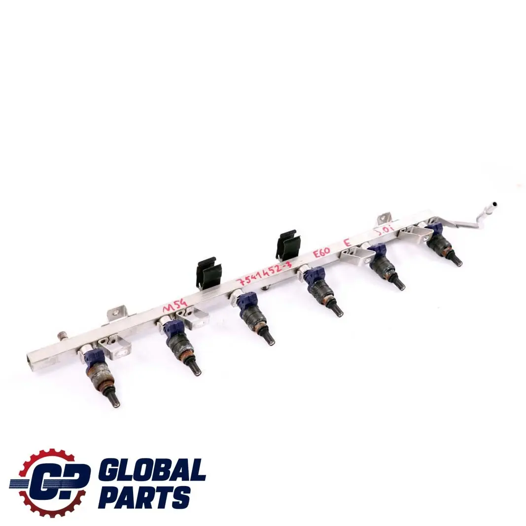 BMW X3 E46 E60 E61 E65 E83 M54 Fuel Injector Rail With Injectors - SKU 7541452-3 - Part number 7541452