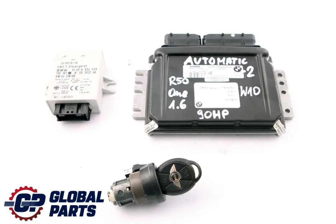 90HP Engine ECU Kit DME EWS3 Key Automatic to MINI One 1.6i R50 Petrol W10 with Part number 7542310 MINI One 1.6i R50 Petrol W10 90HP Engine ECU Kit DME EWS3 Key Automatic - SKU 7542310-2 - Part number 7542310