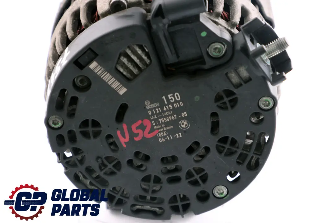 BMW 1 3 5 Series E60 E61 E87 E90 E91 N52 Alternator Generator 155A - SKU 7543083 - Part number 7543083