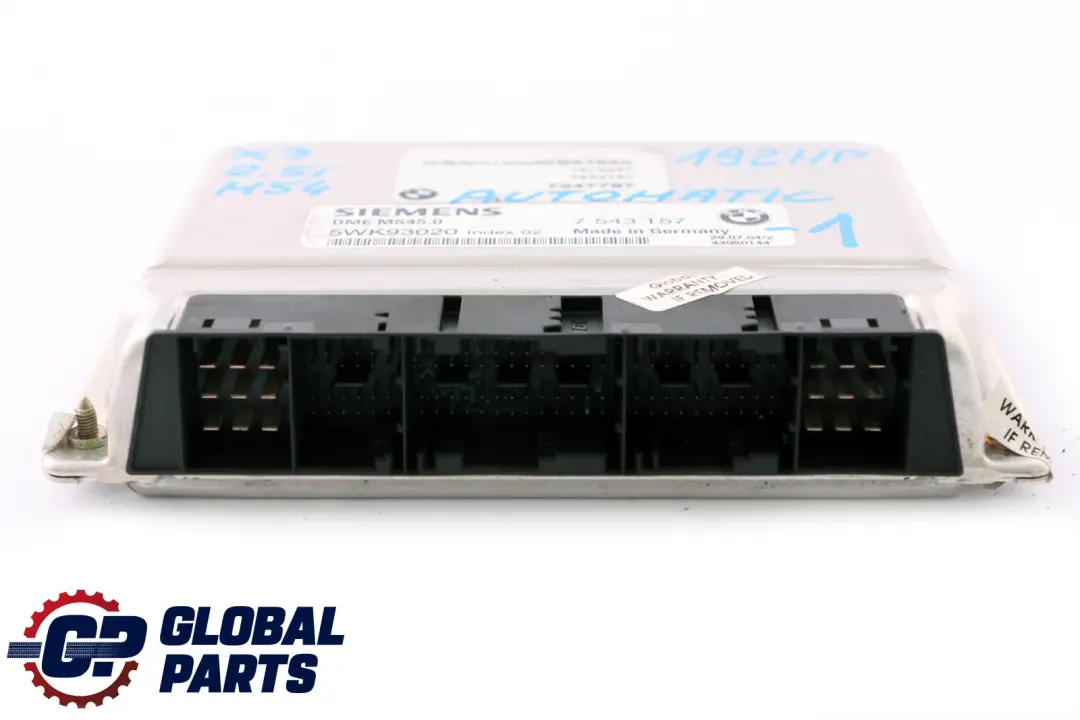 BMW X3 Series E83 2.5i M54 192HP ECU Kit DME EWS3 Key Automatic - SKU 7543157-1 - Part number 7543157