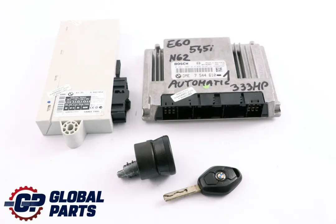 BMW 5 6 Series E60 E63 545i 645Ci N62 Engine ECU KIT DME + CAS2 + Key - SKU 7544610-1 - Part number 7544610