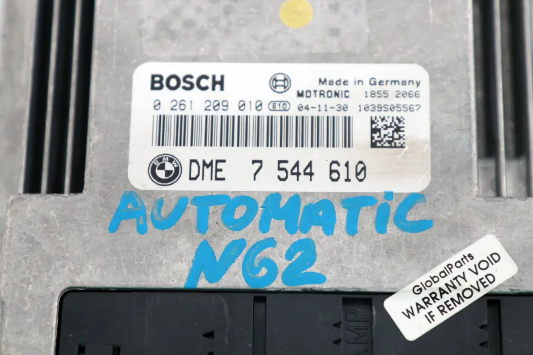 BMW X5 E53 E60 E65 N62 ECU Unidad de Control Básica DME Automático - SKU 7544610 - Número de pieza 7544610