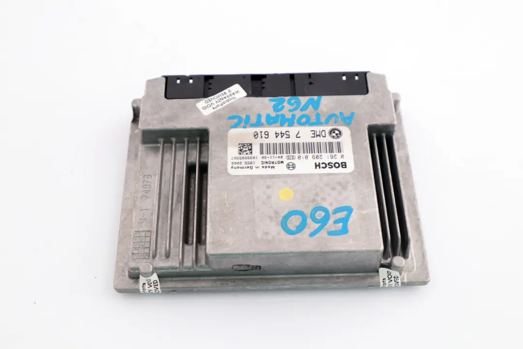 N62 ECU Unité contrôle base DME Automatic pour BMW X5 E53 E60 E65 à propos du numéro de pièce 7544610 BMW X5 E53 E60 E65 N62 ECU Unité contrôle base DME Automatic - SKU 7544610 - Numéro de pièce 7544610