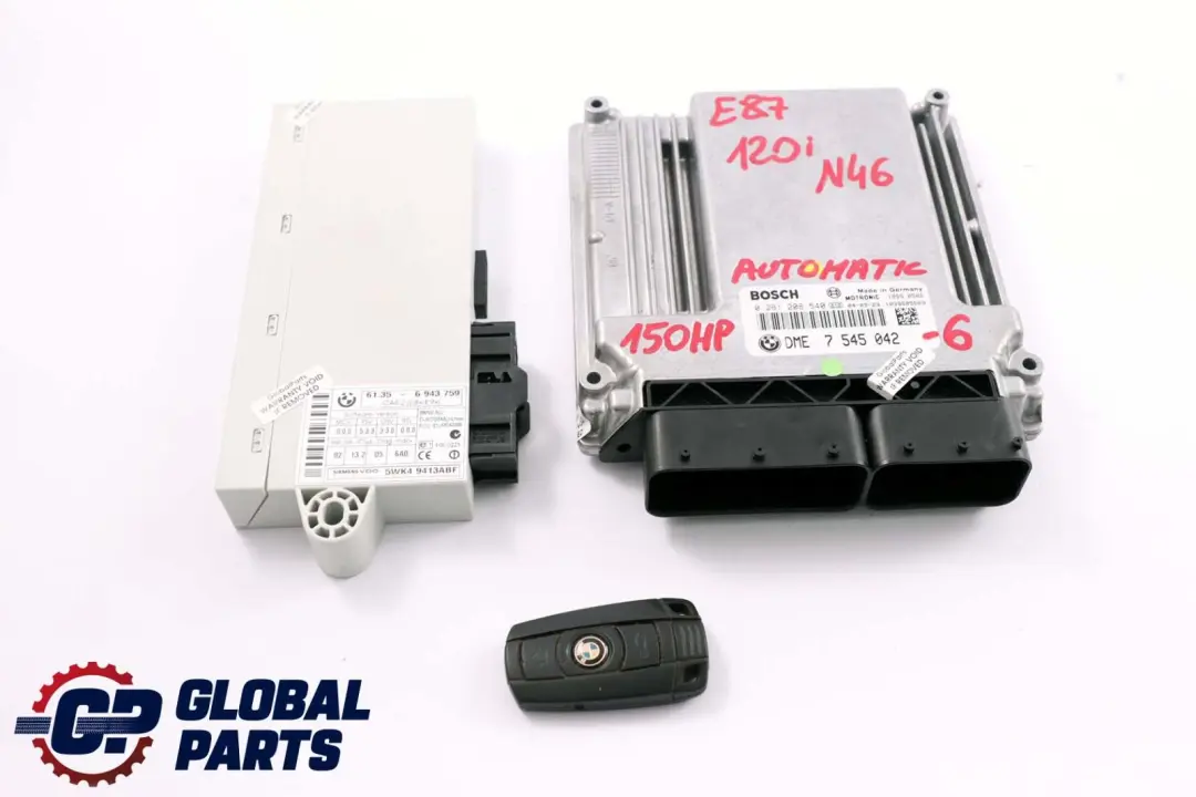 N46 ECU Kit DME CAS2 Key Automatic to BMW 1 3 Series E87 E90 E91 120i 320i with Part number 7545042 BMW 1 3 Series E87 E90 E91 120i 320i N46 ECU Kit DME CAS2 Key Automatic - SKU 7545042-6 - Part number 7545042