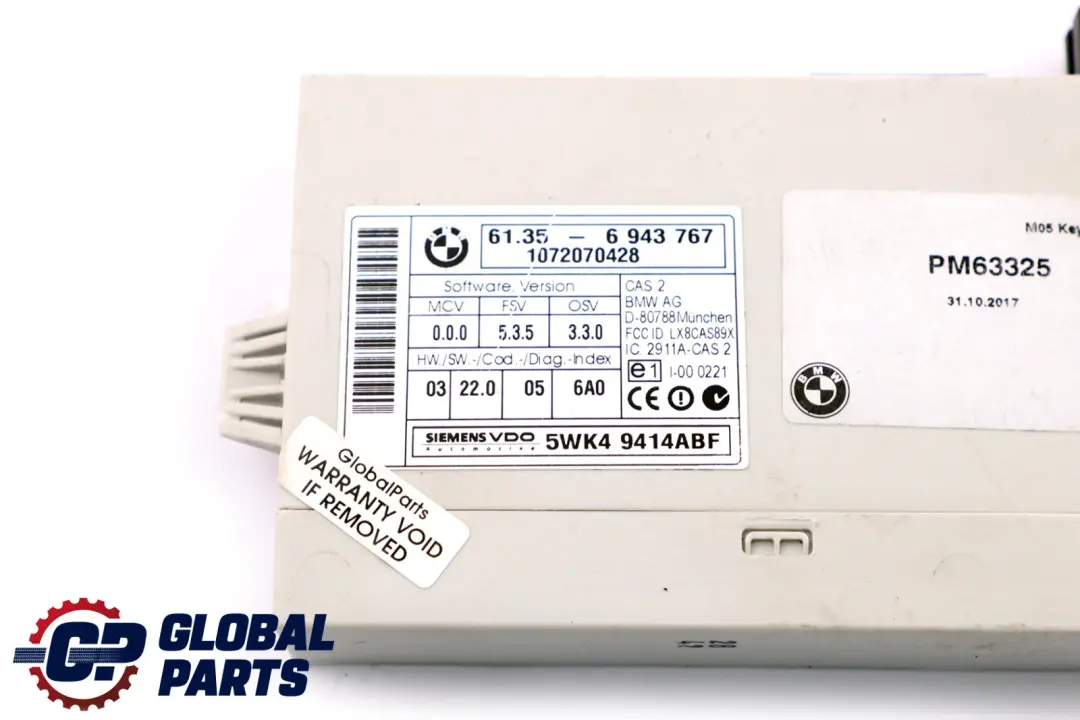 BMW 1 3 r E87 E90 E91 120i 320i N46 Steuergerät DME CAS2 + Schlüssel - SKU 7545042-7 - Teilenummer 7545042