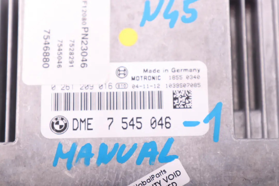 BMW 1 3 Series E87 E90 ECU N45 116i 316i Engine Motor Control Unit DME - SKU 7545046-1 - Part number 7545046