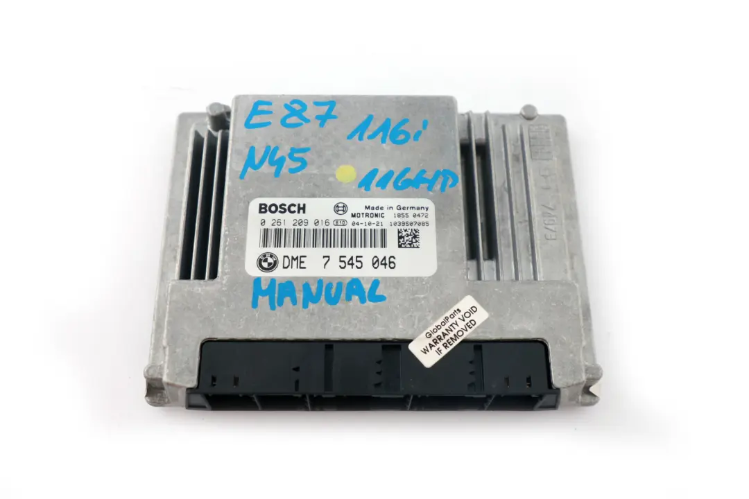 BMW 1 3 Series E87 E90 N45 116i 316i Petrol ECU Kit DME CAS 2 Key - SKU 7545046 - Part number 7545046