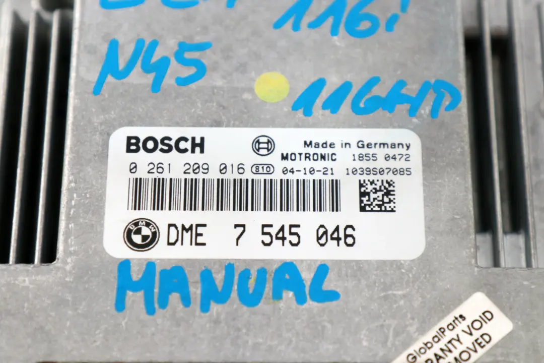 BMW 1 3 Series E87 E90 N45 116i 316i Petrol ECU Kit DME CAS 2 Key - SKU 7545046 - Part number 7545046