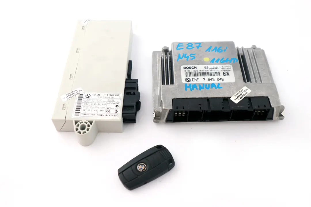 BMW 1 3 Series E87 E90 N45 116i 316i Petrol ECU Kit DME CAS 2 Key - SKU 7545046 - Part number 7545046