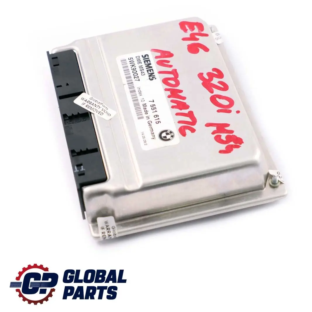 320Ci 320i M54 Engine Control Unit ECU DME MS43 7551615 Automatic to BMW E46 with Part number 7545422 BMW E46 320Ci 320i M54 Engine Control Unit ECU DME MS43 7551615 Automatic - SKU 7545422 - Part number 7545422