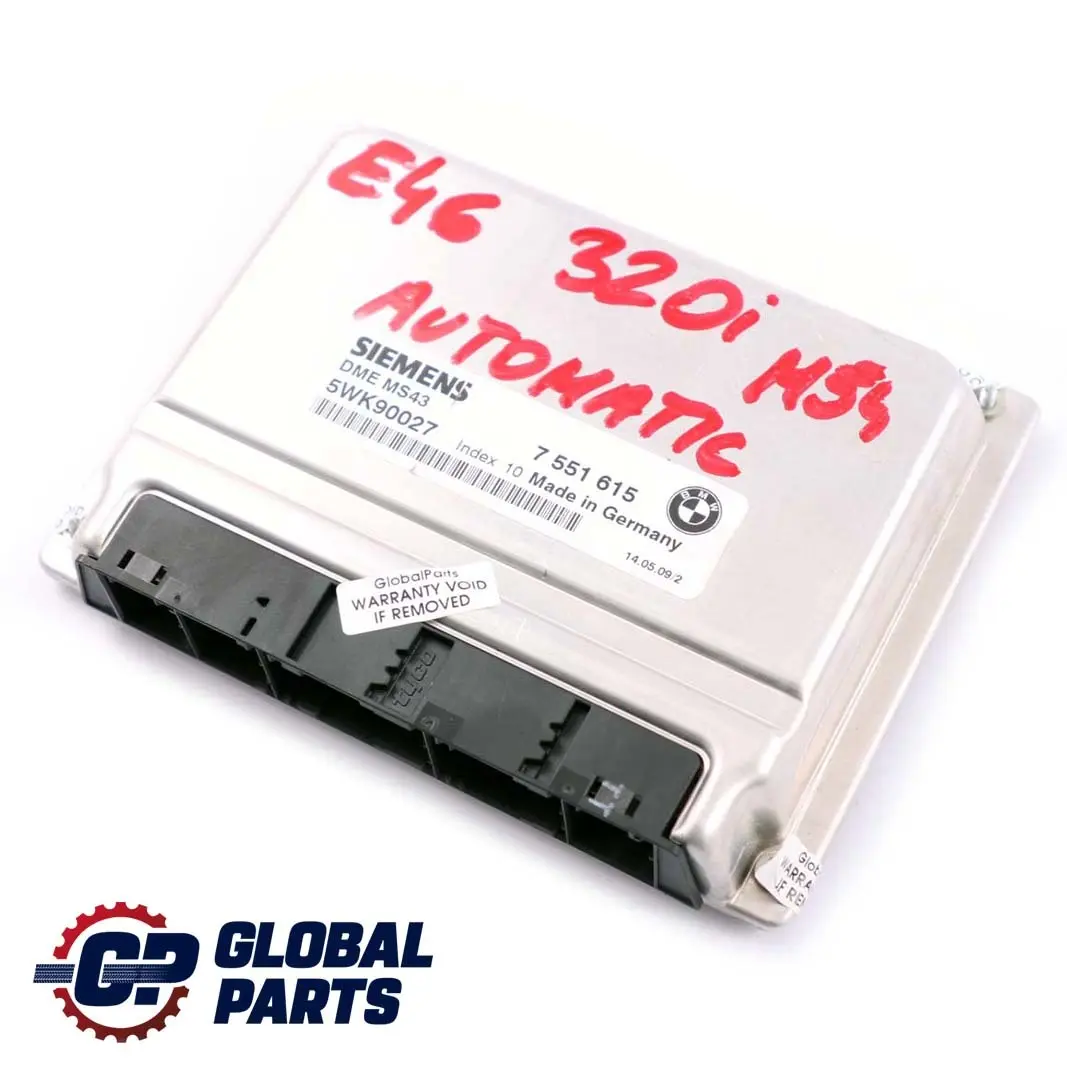 320Ci 320i M54 Engine Control Unit ECU DME MS43 7551615 Automatic to BMW E46 with Part number 7545422 BMW E46 320Ci 320i M54 Engine Control Unit ECU DME MS43 7551615 Automatic - SKU 7545422 - Part number 7545422