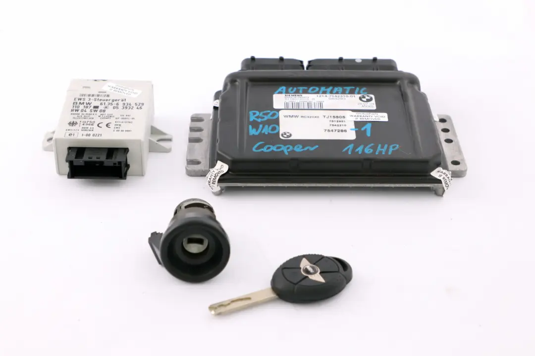 116PS Benzin W10 Steuergerät EWS3 + Schlüssel für BMW MINI Cooper R50 W10 mit Teilenummer 7547286 BMW MINI Cooper R50 W10 116PS Benzin W10 Steuergerät EWS3 + Schlüssel - SKU 7547286-1 - Teilenummer 7547286