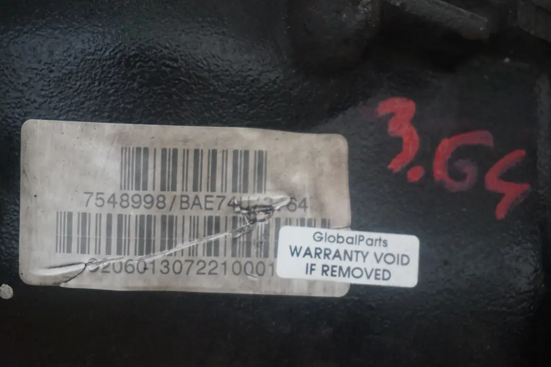 M54 Differenziale Anteriore 3,64 Rapporto GARANZIA per BMW X3 Serie E83 3.0I con numero di parte 7548998 BMW X3 Serie E83 3.0I M54 Differenziale Anteriore 3,64 Rapporto GARANZIA - SKU 7548998 - Numero di parte 7548998