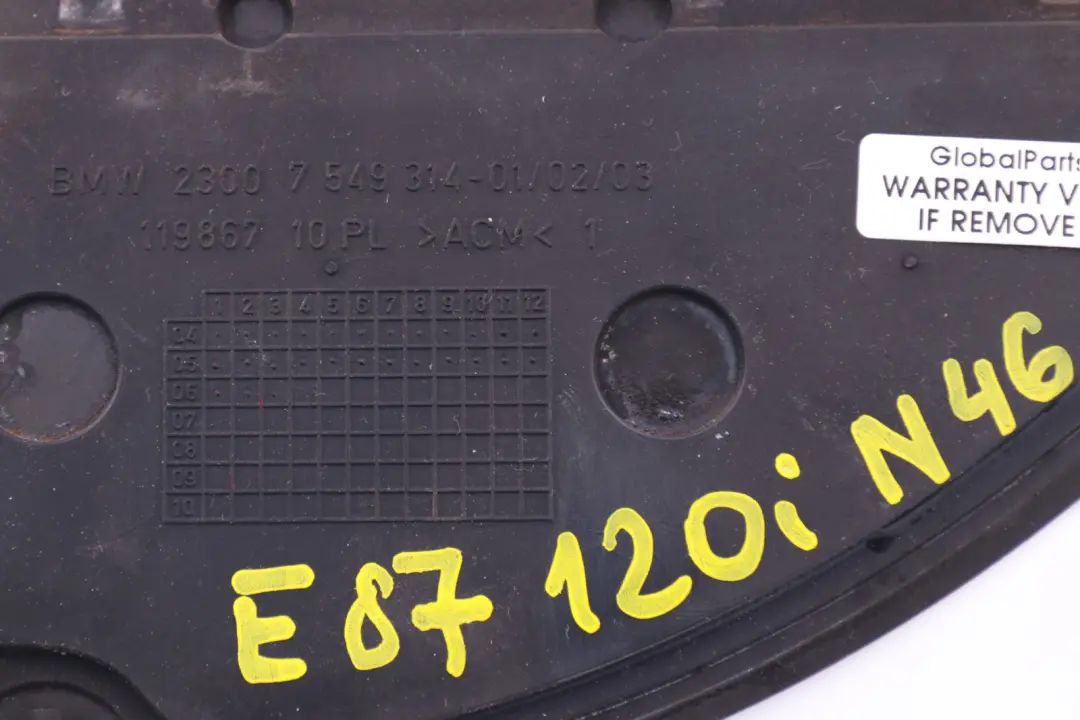 BMW E87 E90 Pokrywa skrzyni biegów ręcznej - SKU 7549314 - Numer Części 7549314