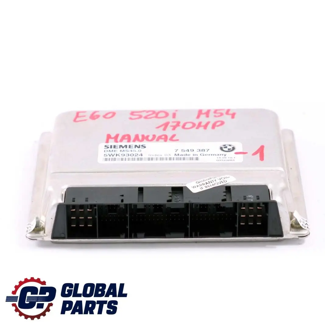 M54 170HP Engine Control Unit ECU Kit DME + CAS2 Key Manual to BMW E60 520i with Part number 7549387 BMW E60 520i M54 170HP Engine Control Unit ECU Kit DME + CAS2 Key Manual - SKU 7549387-1 - Part number 7549387