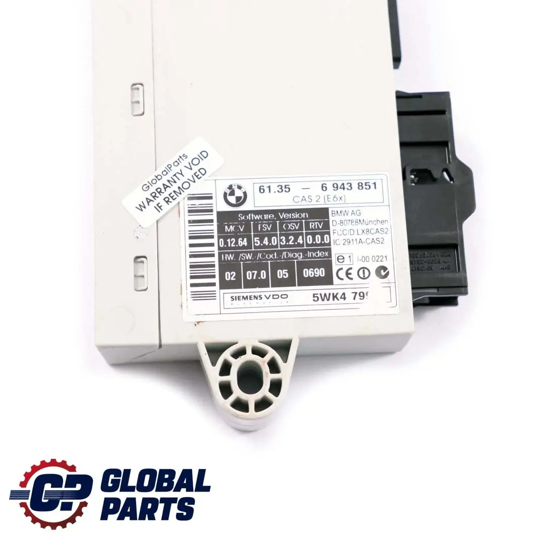 BMW E60 520i M54 170HP Engine Control Unit ECU Kit DME + CAS2 Key Manual - SKU 7549387-1 - Part number 7549387