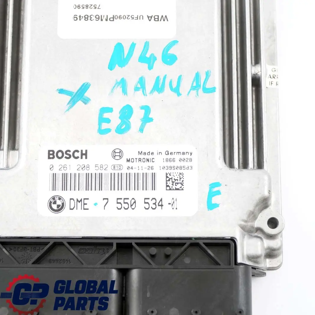BMW 1 3 Series E87 E90 E91 118i 318i 120i 320i N46 ECU DME Engine Control Unit - SKU 7550534 - Part number 7550534