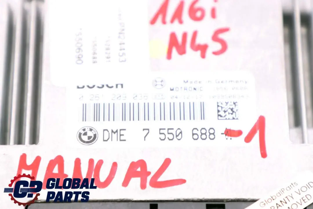 N45 Petrol ECU KIT DME CAS2 + Key to BMW 1 3 Series E87 E90 116i 316i 1.6 with Part number 7550688 BMW 1 3 Series E87 E90 116i 316i 1.6 N45 Petrol ECU KIT DME CAS2 + Key - SKU 7550688-1 - Part number 7550688