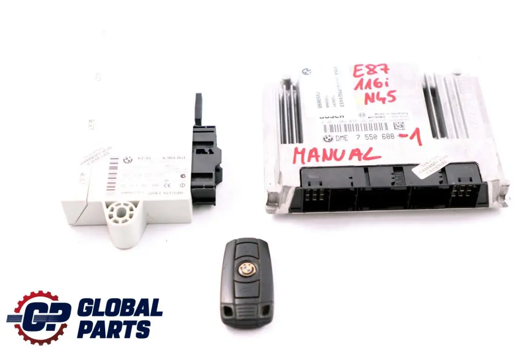 BMW 1 3 Series E87 E90 116i 316i 1.6 N45 Petrol ECU KIT DME CAS2 + Key - SKU 7550688-1 - Part number 7550688