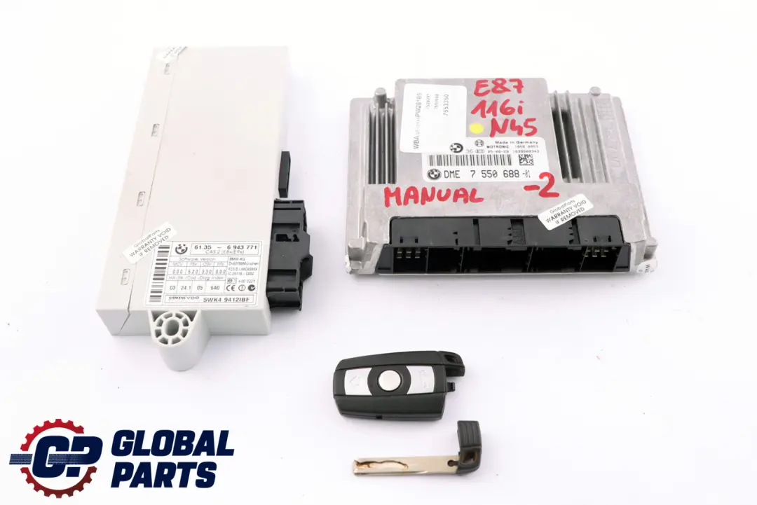 BMW 1 3 Series E87 E90 N45 116i 316i Petrol ECU KIT DME + CAS2 + Key - SKU 7550688-2 - Part number 7550688