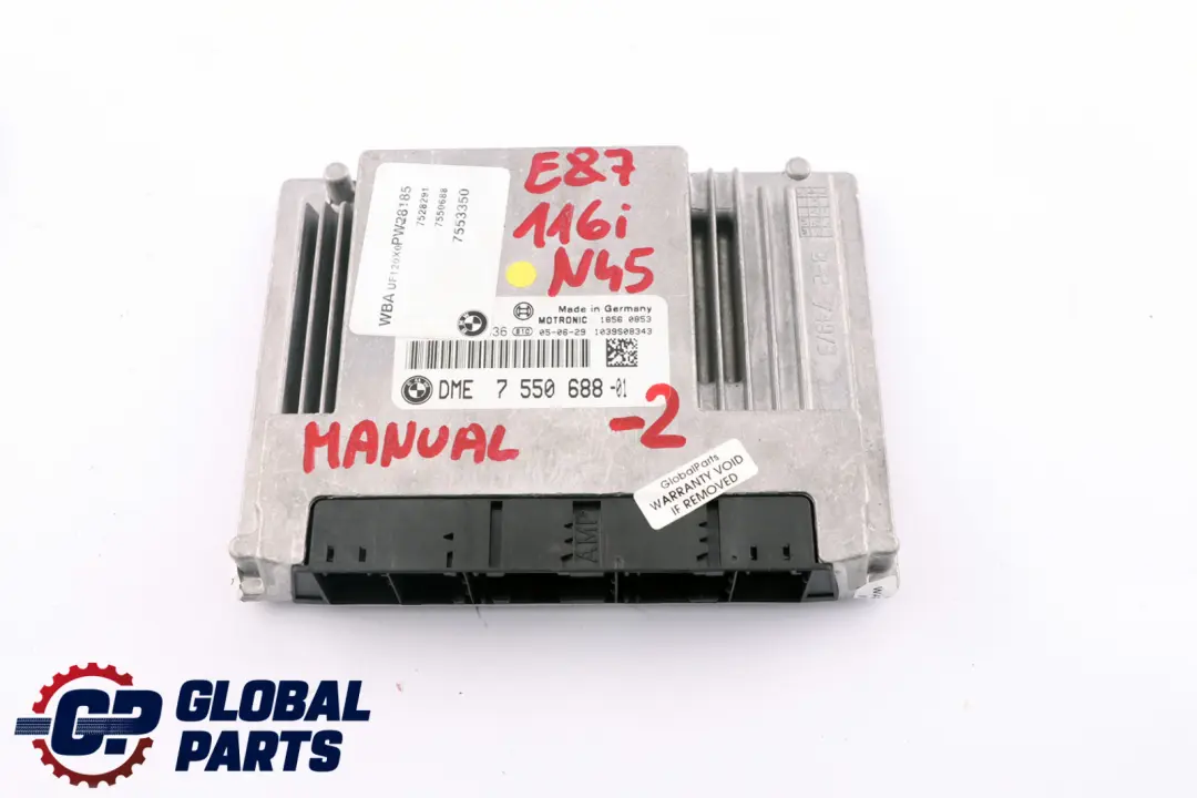 BMW 1 3 Series E87 E90 N45 116i 316i Petrol ECU KIT DME + CAS2 + Key - SKU 7550688-2 - Part number 7550688
