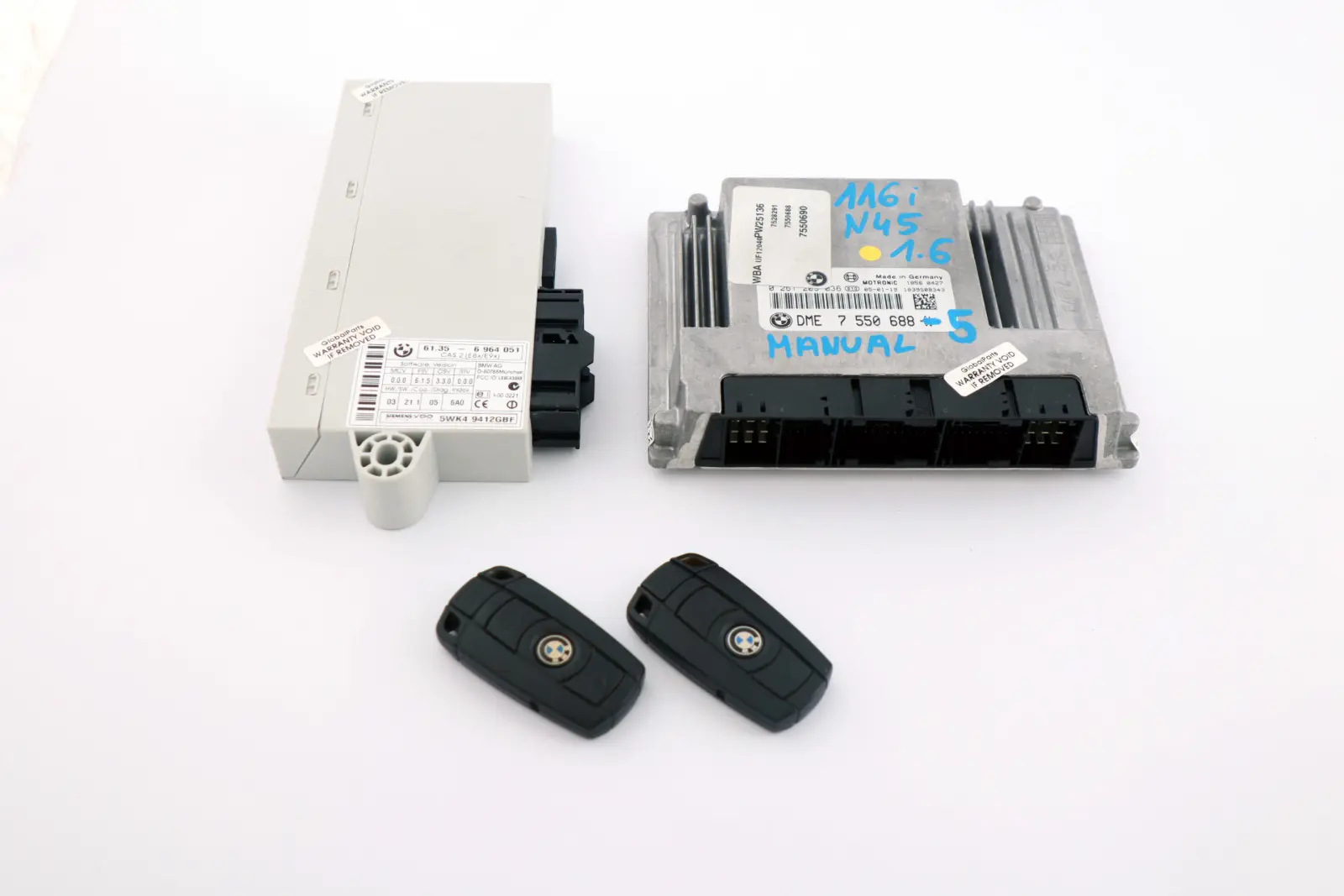 BMW 1 3 Series E87 E90 116i 316i N45 Petrol ECU KIT DME + CAS2 + 2 Keys 7550688