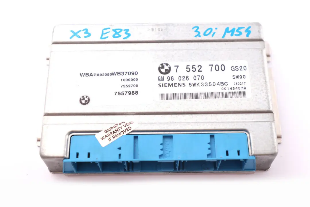 BMW X3 X5 E53 E83 Moduł Sterownik Skrzyni Automatycznej 7532988 - SKU 7552700 - Numer Części 7552700