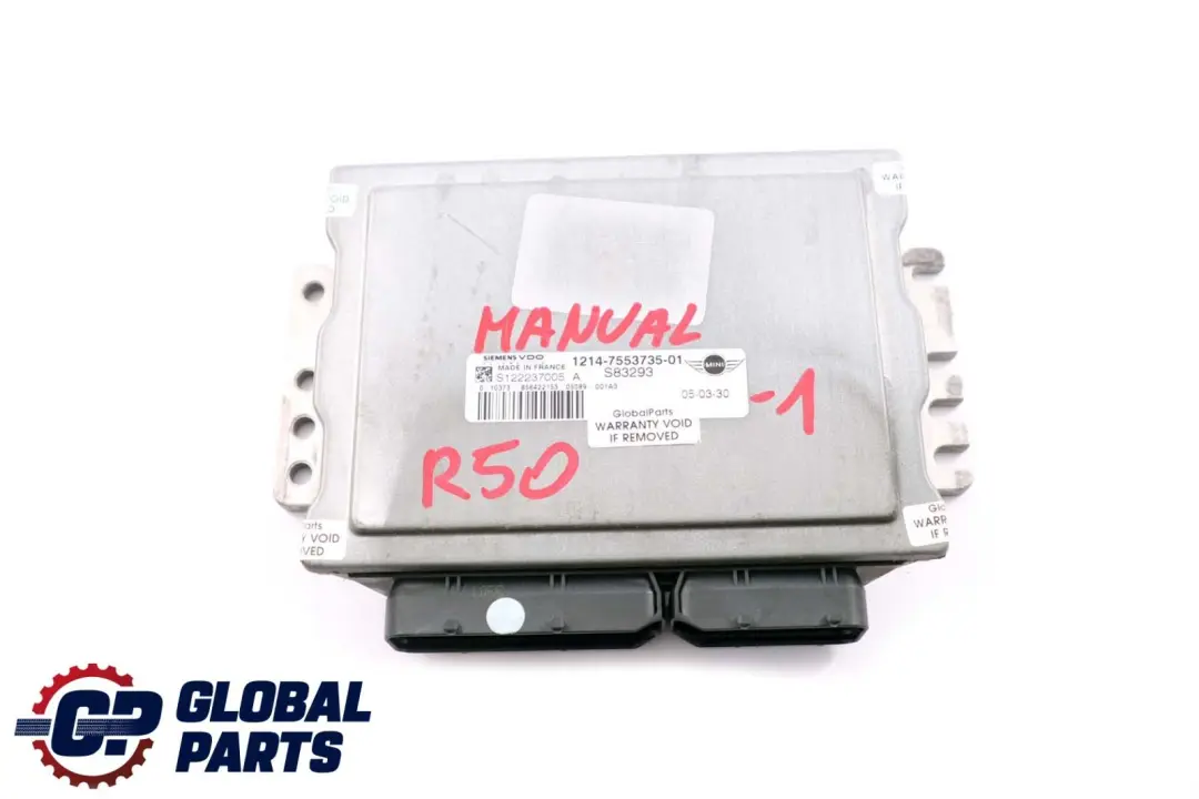 DME Petrol Engine Control Unit ECU 7553735 Manual pour Mini Cooper R50 R52 à propos du numéro de pièce 7557395 Mini Cooper R50 R52 DME Petrol Engine Control Unit ECU 7553735 Manual - SKU 7553735-1 - Numéro de pièce 7557395