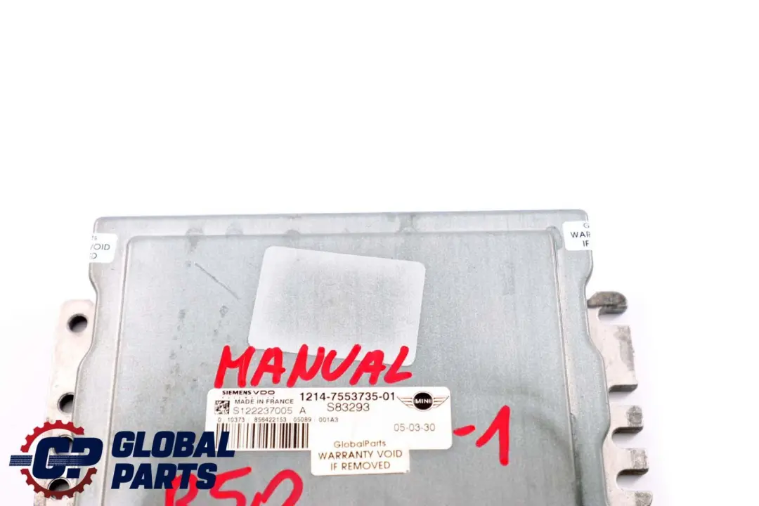 DME Benzina Unità di controllo motore ECU 7553735 Manuale per Mini Cooper R50 R52 con numero di parte 7557395 Mini Cooper R50 R52 DME Benzina Unità di controllo motore ECU 7553735 Manuale - SKU 7553735-1 - Numero di parte 7557395
