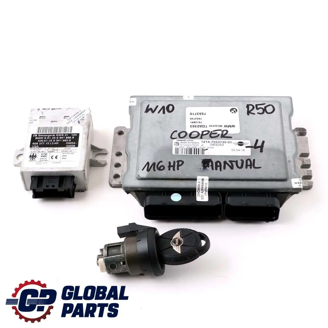 Mini Cooper R50 W10 116HP Unite de Commande de Moteur 7553735 Ews Cle