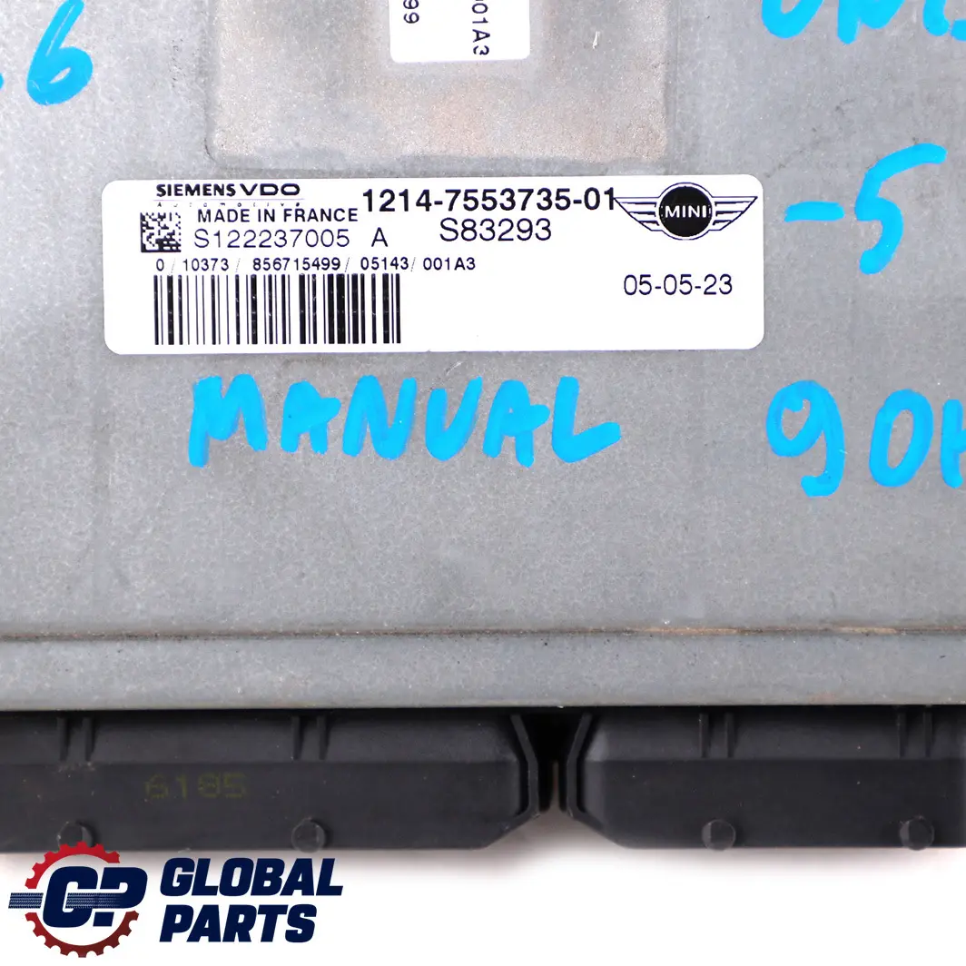 MINI R50 R52 One 1.6i 90HP Engine ECU Kit DME + Key + EWS Manual - SKU 7553735-5 - Part number 7553735