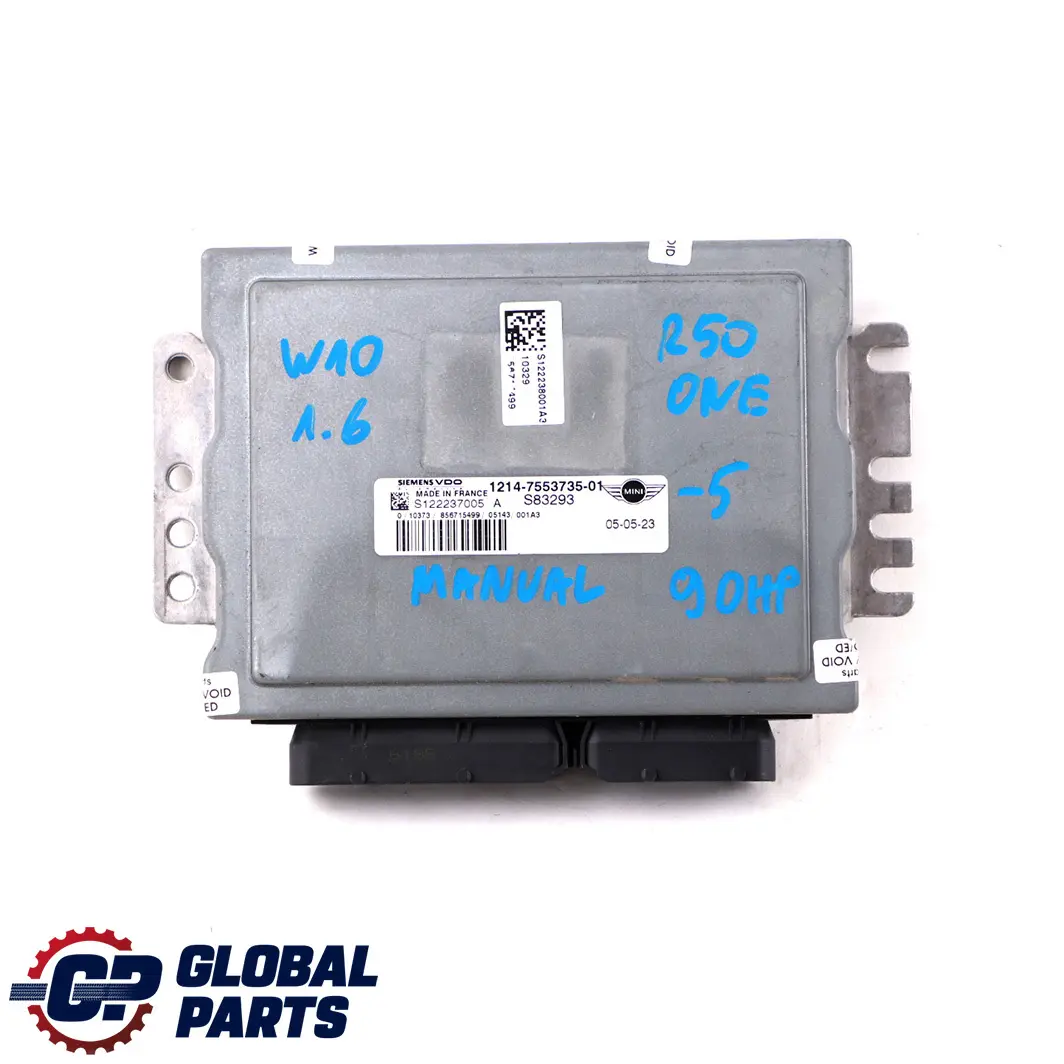 MINI R50 R52 One 1.6i 90HP Motor ECU Kit DME Schlüssel EWS Manual - SKU 7553735-5 - Teilenummer 7553735