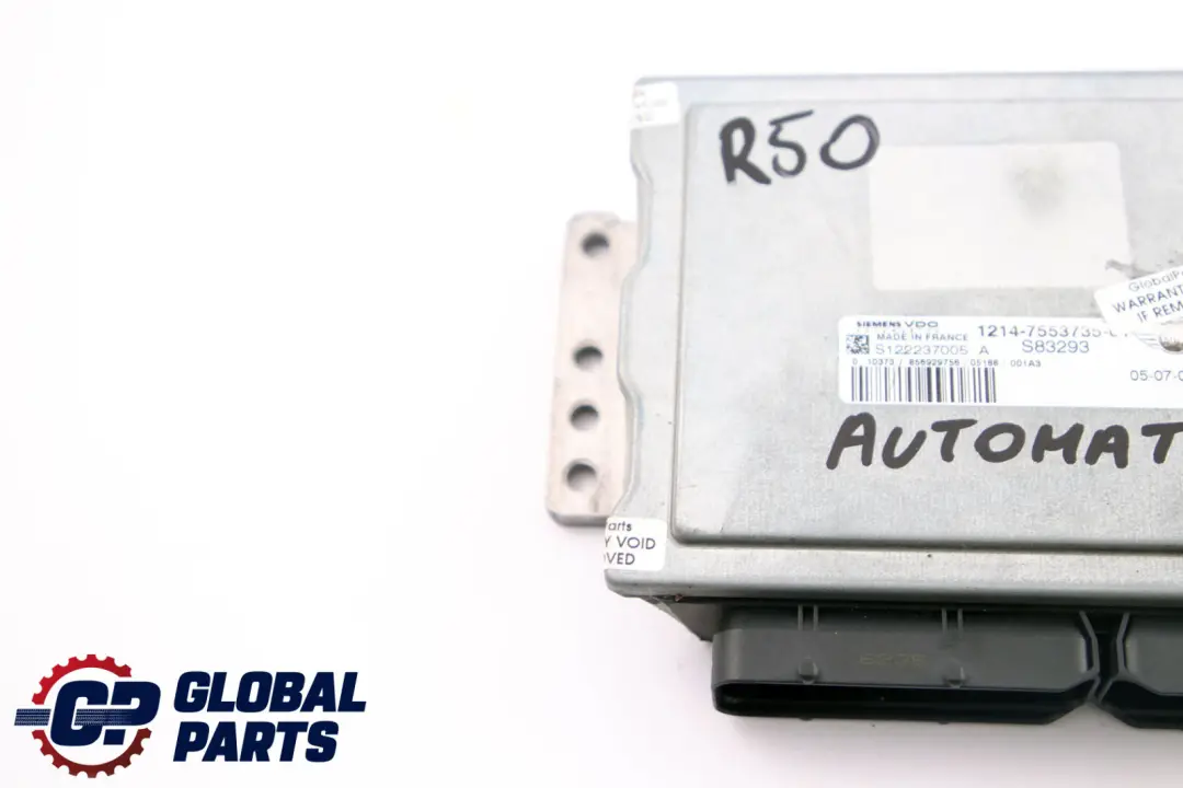 DME Unité contrôle du moteur à essence ECU Automatic pour Mini Cooper R50 R52 à propos du numéro de pièce 7557395 Mini Cooper R50 R52 DME Unité contrôle du moteur à essence ECU Automatic - SKU 7553735 - Numéro de pièce 7557395
