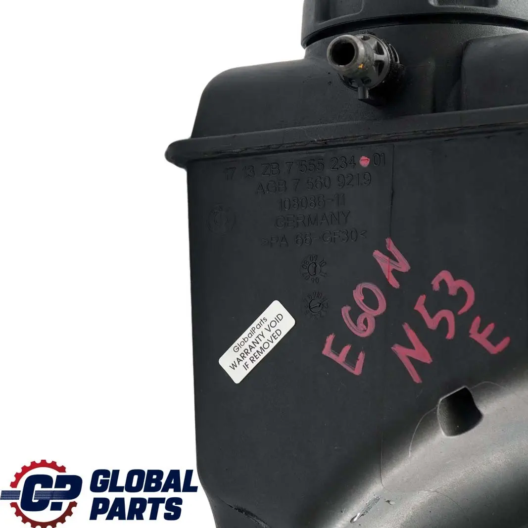 N53 Cooling Water Expansion Tank Petrol to BMW 5 6 E60 E61 E63 LCI with Part number 7555234 BMW 5 6 E60 E61 E63 LCI N53 Cooling Water Expansion Tank Petrol - SKU 7555234 - Part number 7555234