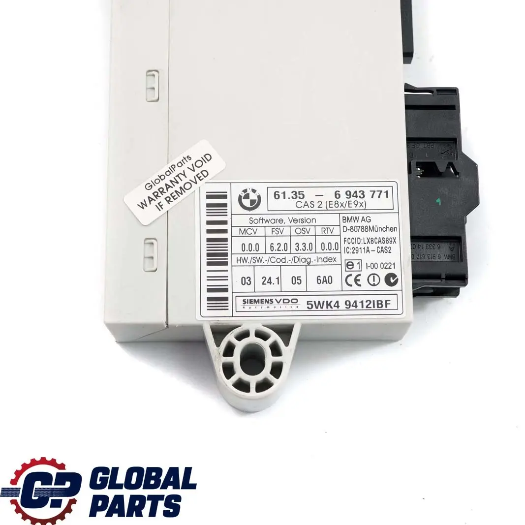 BMW E60 E61 E90 E91 325i 525i N52 ECU DME CAS2 + Cle Manuelle - SKU 7555361-3 - Numéro de pièce 7555361