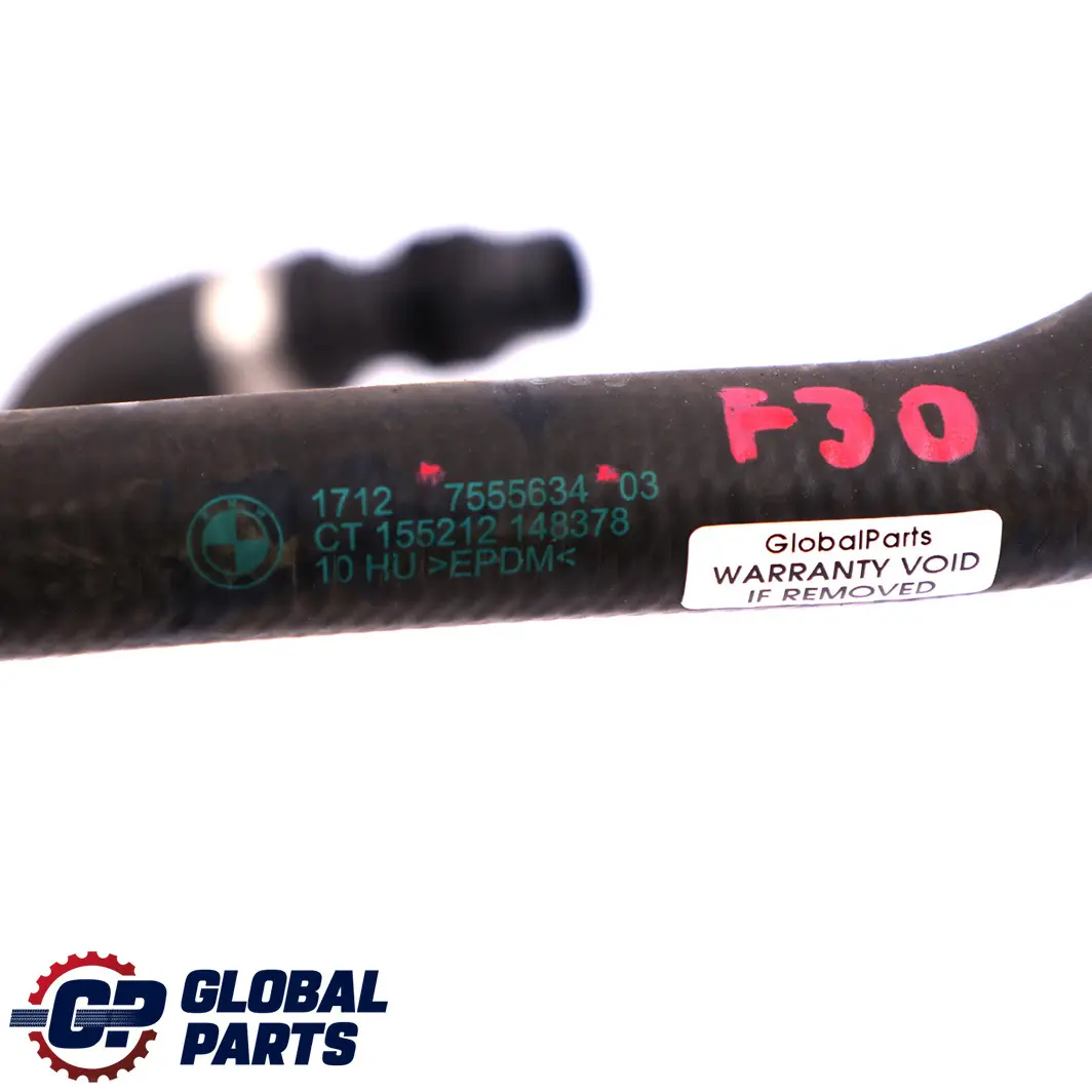 B48X Tuyau retour liquide refroidissement radiateur pour BMW F30 LCI 330e à propos du numéro de pièce 7555634 BMW F30 LCI 330e B48X Tuyau retour liquide refroidissement radiateur - SKU 7555634 - Numéro de pièce 7555634