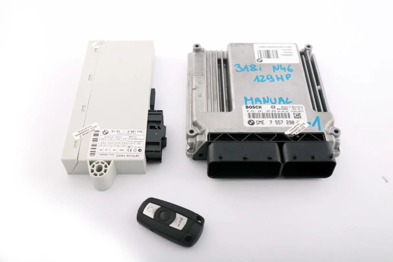 BMW E87 E90 118i 318i N46 129HP ECU KIT DME CAS2 Chiave 7557290 Manuale