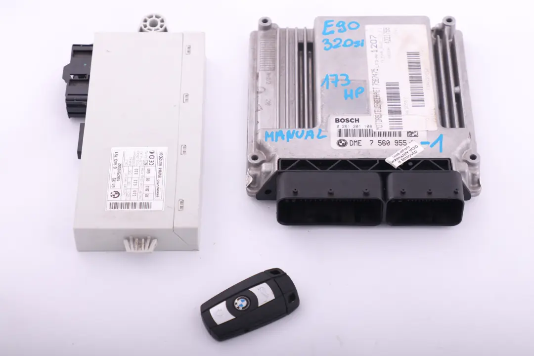 320si 173HP DME Gasolina N45 ECU Kit CAS2 + Clave Manual para BMW E90 con número de pieza 7560955 BMW E90 320si 173HP DME Gasolina N45 ECU Kit CAS2 + Clave Manual - SKU 7560955-1 - Número de pieza 7560955