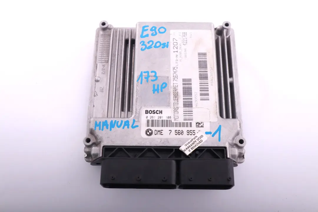 320si 173PS Dme Essence N45 Appareil de Commande Dme CAS2 pour BMW 3 E90 à propos du numéro de pièce 7560955 BMW 3 E90 320si 173PS Dme Essence N45 Appareil de Commande Dme CAS2 - SKU 7560955-1 - Numéro de pièce 7560955