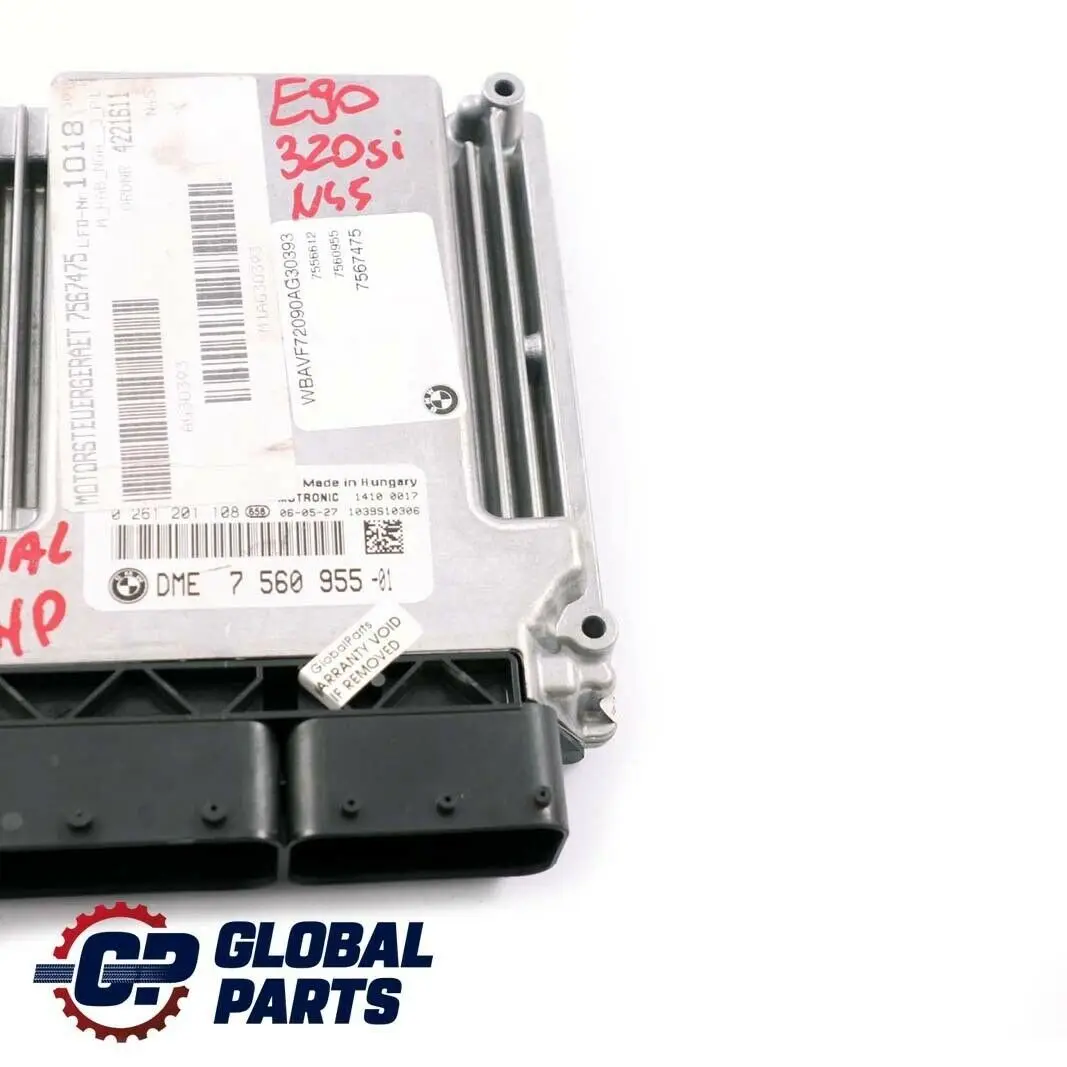 320si 173PS DME Benzin Motor N45 ECU Steuergerät DME für BMW 3 er E90 mit Teilenummer 7560955 BMW 3 er E90 320si 173PS DME Benzin Motor N45 ECU Steuergerät DME - SKU 7560955 - Teilenummer 7560955