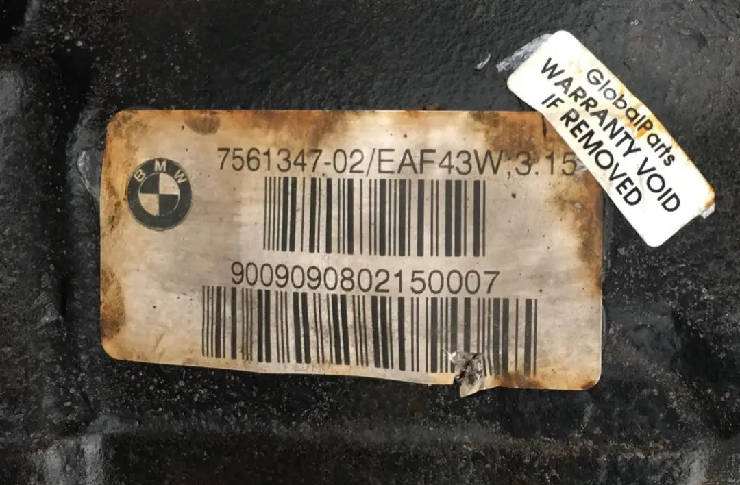 BMW E63 E64 LCI 635d M57N2 Hinterachsgetriebe Differenzial 7561347 3.15 GARANTIE - SKU 7561348 - Teilenummer 7561348