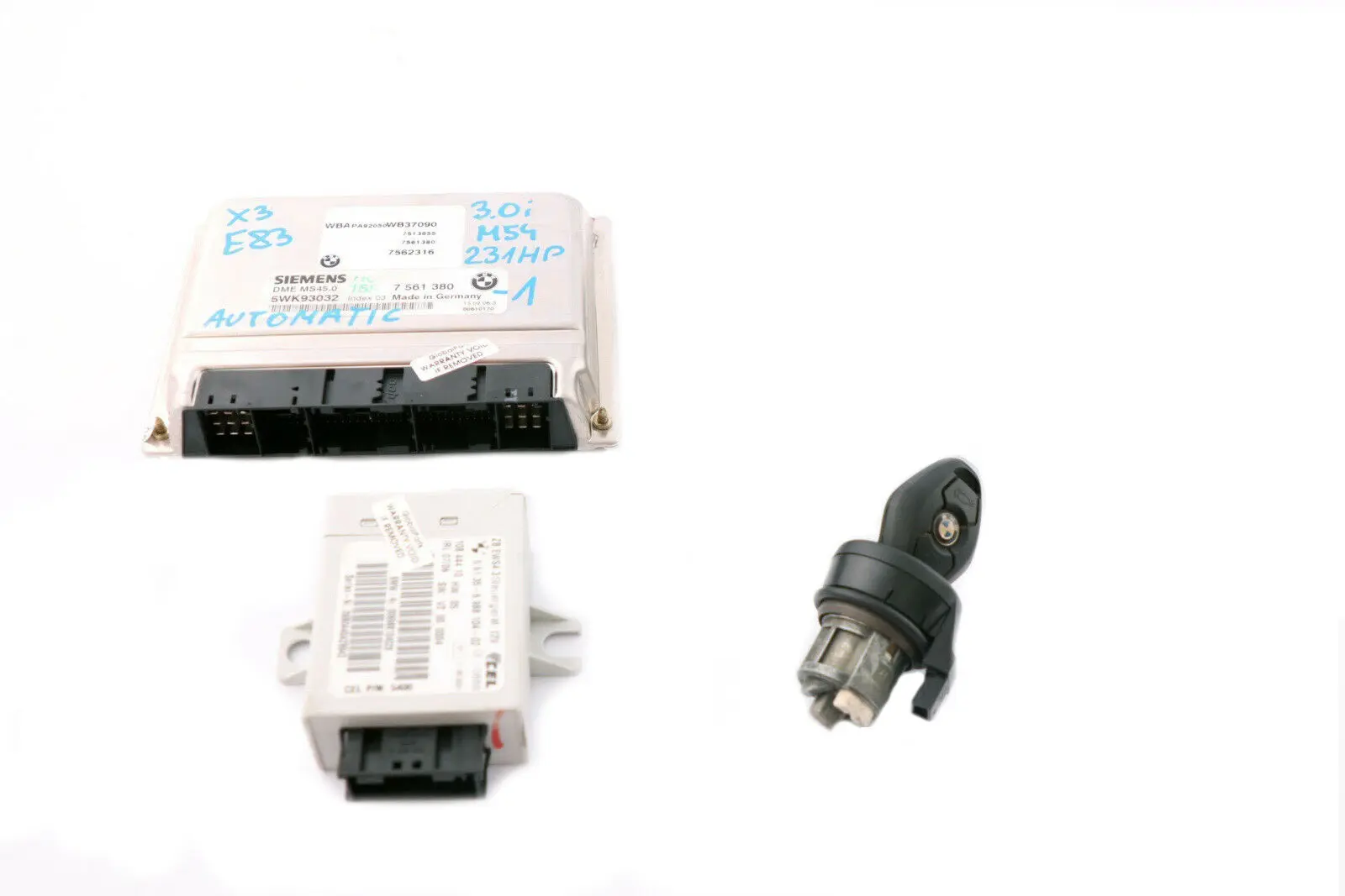 BMW X3 Series E83 3.0i M54 231HP ECU Kit DME + EWS 3 + Key 7561380 Automatic