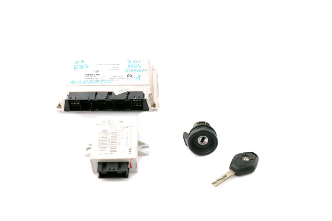 M54 231HP ECU Kit DME + EWS 3 + Key Automatic to BMW X3 Series E83 3.0i with Part number 7561380 BMW X3 Series E83 3.0i M54 231HP ECU Kit DME + EWS 3 + Key Automatic - SKU 7561380-1 - Part number 7561380