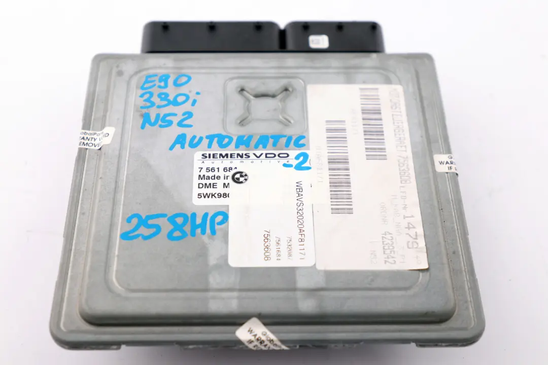 N52 Engine ECU Kit DME CAS2 Key BMW 3 5 Series E60 E90 E91 330i 530i - SKU 7561684-2 - Part number 7561684